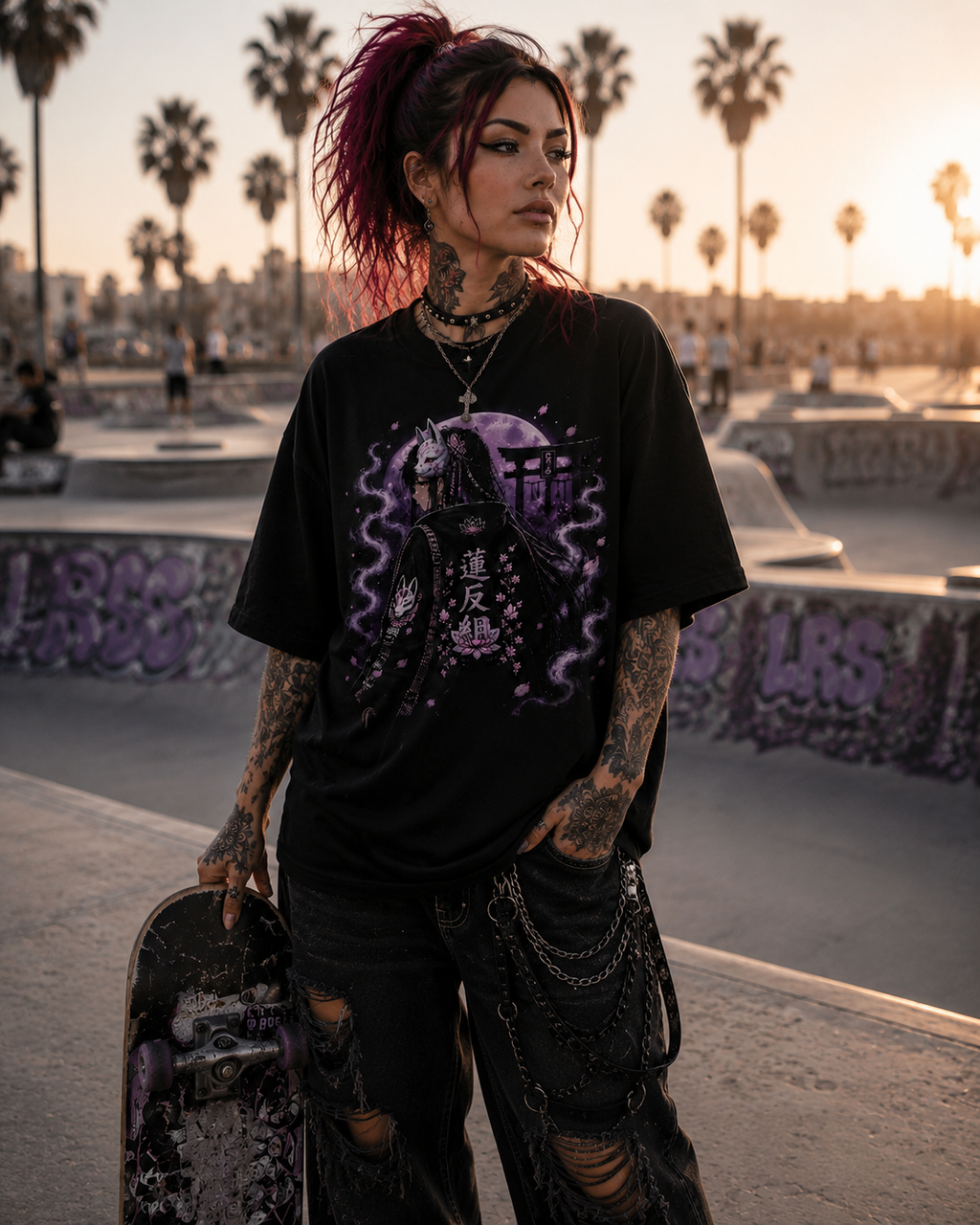 Kitsune Spirit Streetwear Collection Tee - Lotus Rebellion Syndicate